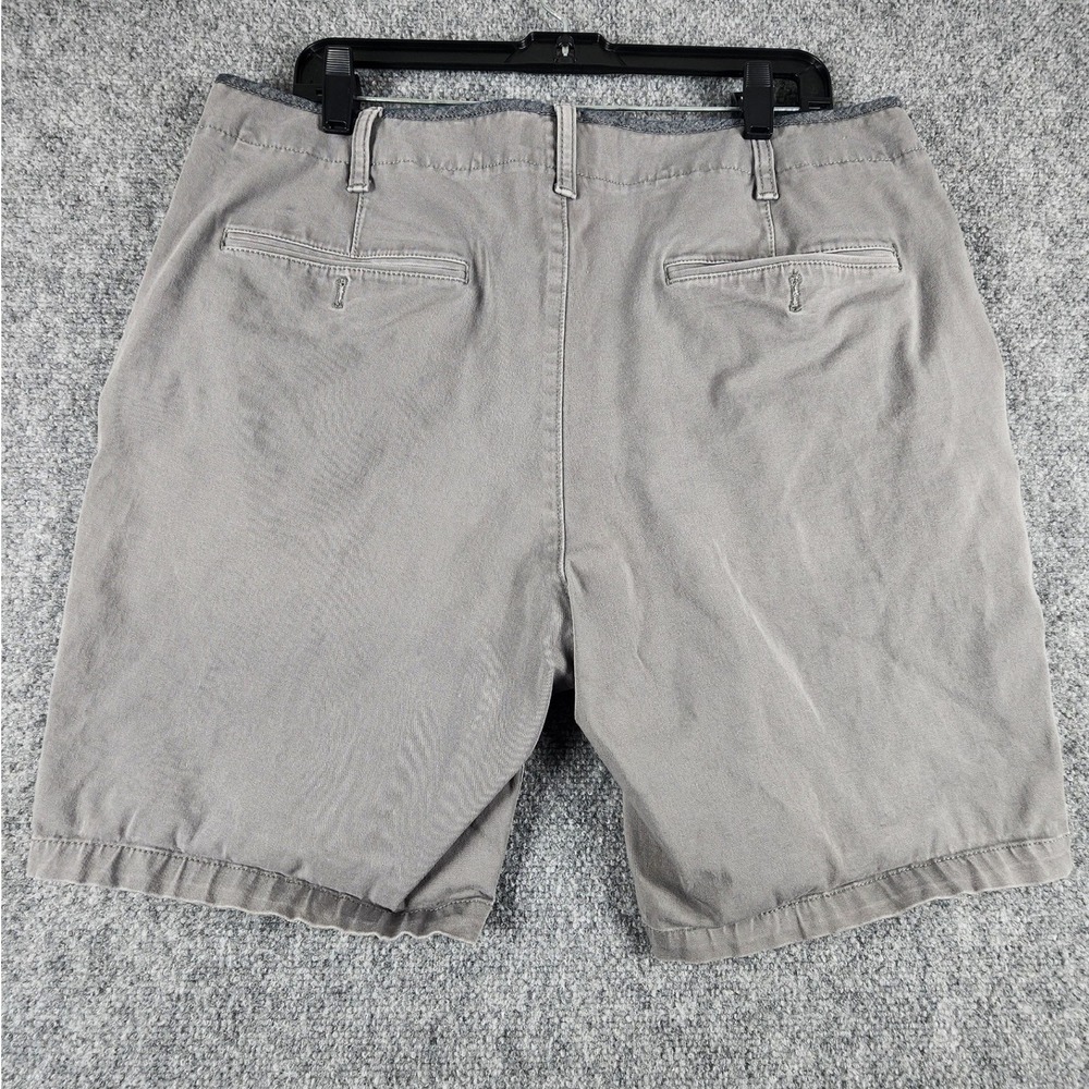 Express Mens Slim Fit Chino Shorts Grey Size 36 Stretch Cotton Flat Front Casual - Picture 2 of 4